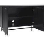 Sideboard mit vier geriffelten Türen aus MDF und Laminat mit verstellbaren Einlegeböden 175 cm B x 45 cm T x 74 cm H