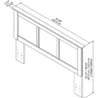 Laminierte Kopfstütze aus Holzwerkstoff, Doppel-/Queensize, höhenverstellbar, 165 cm B