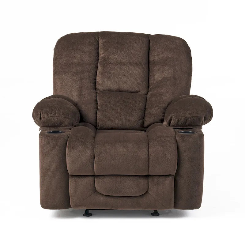 Manueller Relaxsessel aus Stoff mit zwei Getränkehaltern 42,5"L x 37"B x 41"H