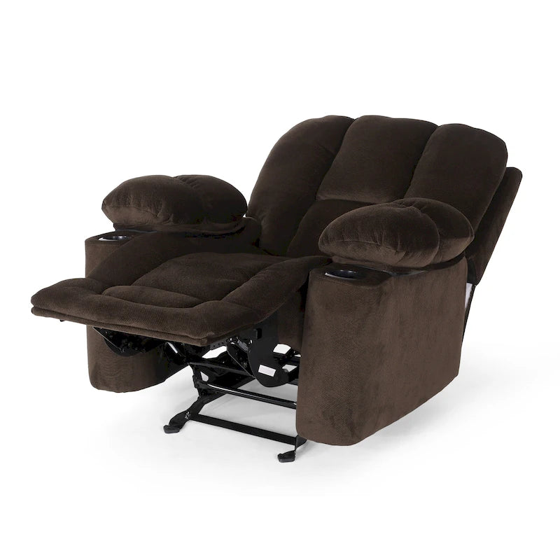 Manueller Relaxsessel aus Stoff mit zwei Getränkehaltern 42,5"L x 37"B x 41"H