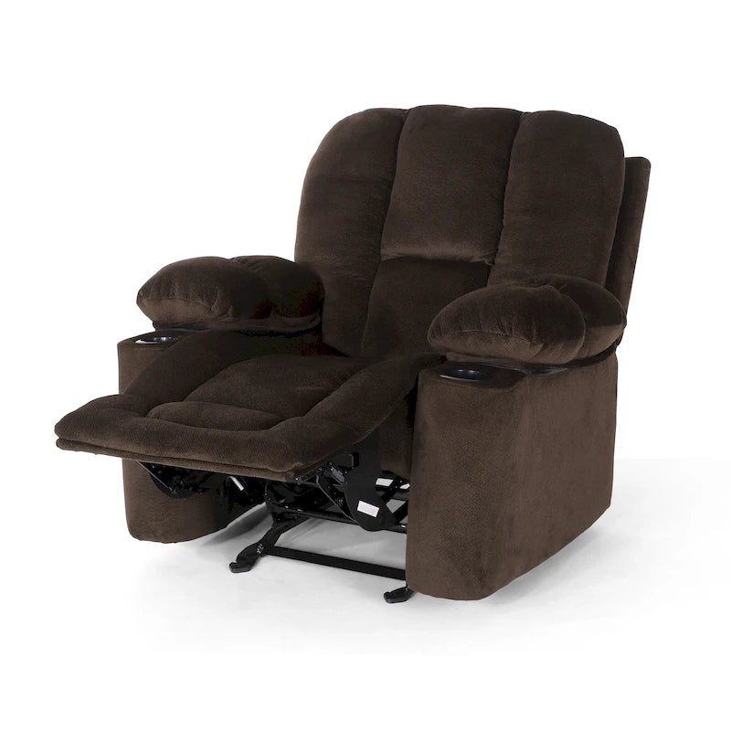 Manueller Relaxsessel aus Stoff mit zwei Getränkehaltern 42,5"L x 37"B x 41"H