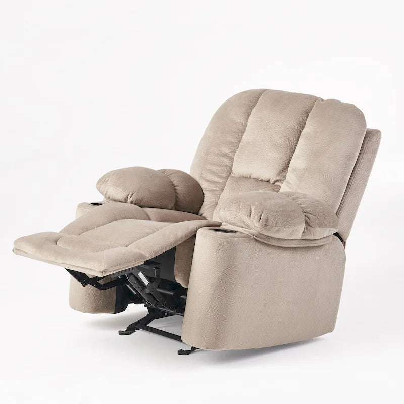 Manueller Relaxsessel aus Stoff mit zwei Getränkehaltern 42,5"L x 37"B x 41"H