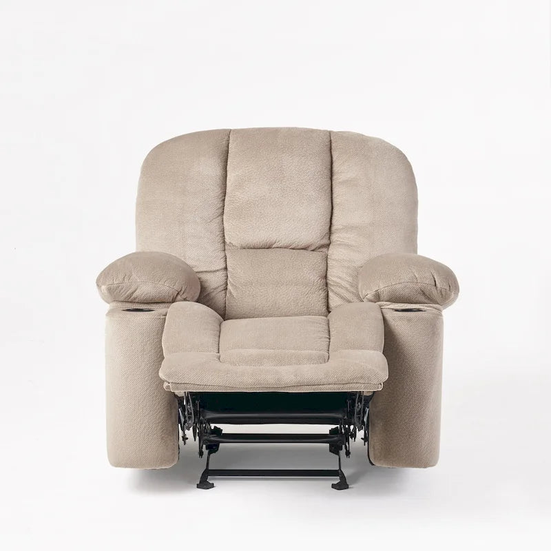 Manueller Relaxsessel aus Stoff mit zwei Getränkehaltern 42,5"L x 37"B x 41"H
