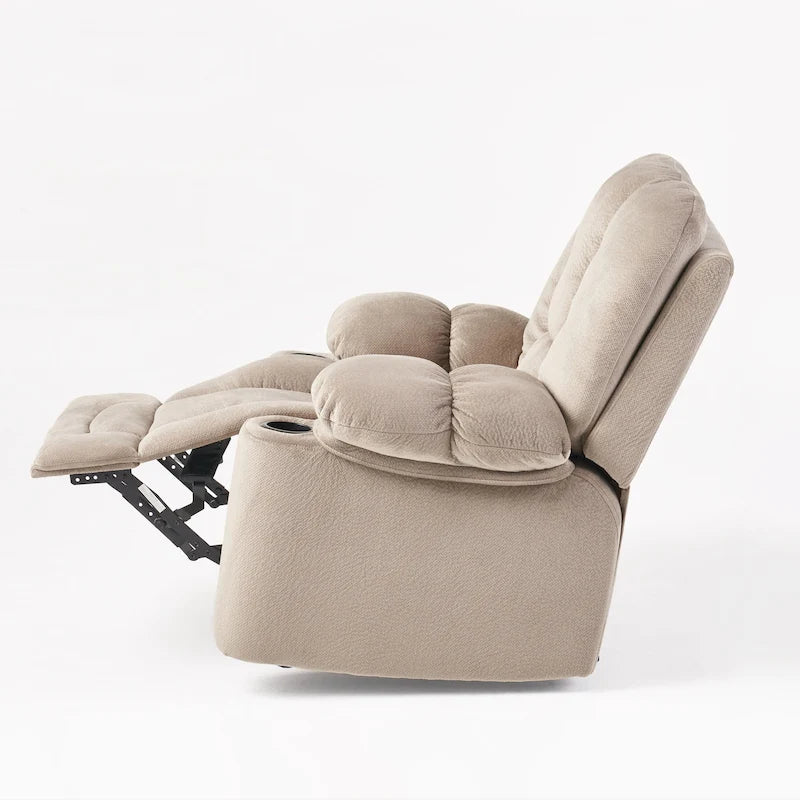 Manueller Relaxsessel aus Stoff mit zwei Getränkehaltern 42,5"L x 37"B x 41"H