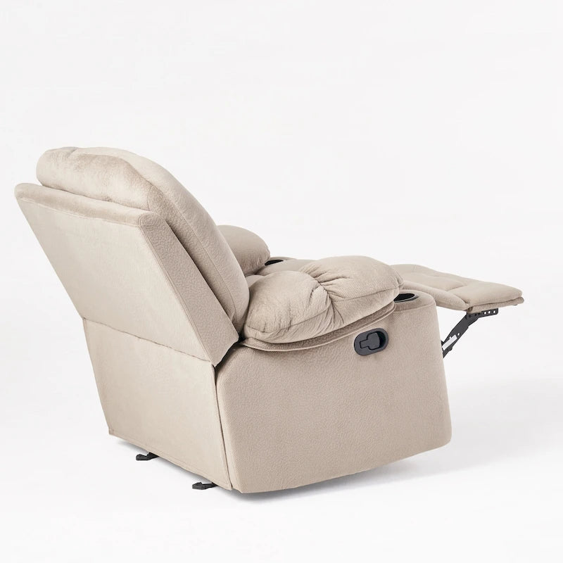 Manueller Relaxsessel aus Stoff mit zwei Getränkehaltern 42,5"L x 37"B x 41"H
