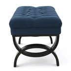 Stoffbezogene Ottoman-Sitzbank mit Beinen aus Birkenholz 104 cm L x 44 cm B x 43 cm H