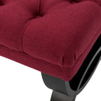 Stoffbezogene Ottoman-Sitzbank mit Beinen aus Birkenholz 104 cm L x 44 cm B x 43 cm H