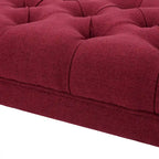 Stoffbezogene Ottoman-Sitzbank mit Beinen aus Birkenholz 104 cm L x 44 cm B x 43 cm H