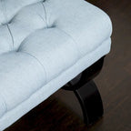 Stoffbezogene Ottoman-Sitzbank mit Beinen aus Birkenholz 104 cm L x 44 cm B x 43 cm H