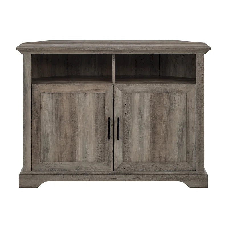 MDF- und Laminat-Eck-TV-Ständer mit gerillten Türen 44"B x 16"T x 32"H