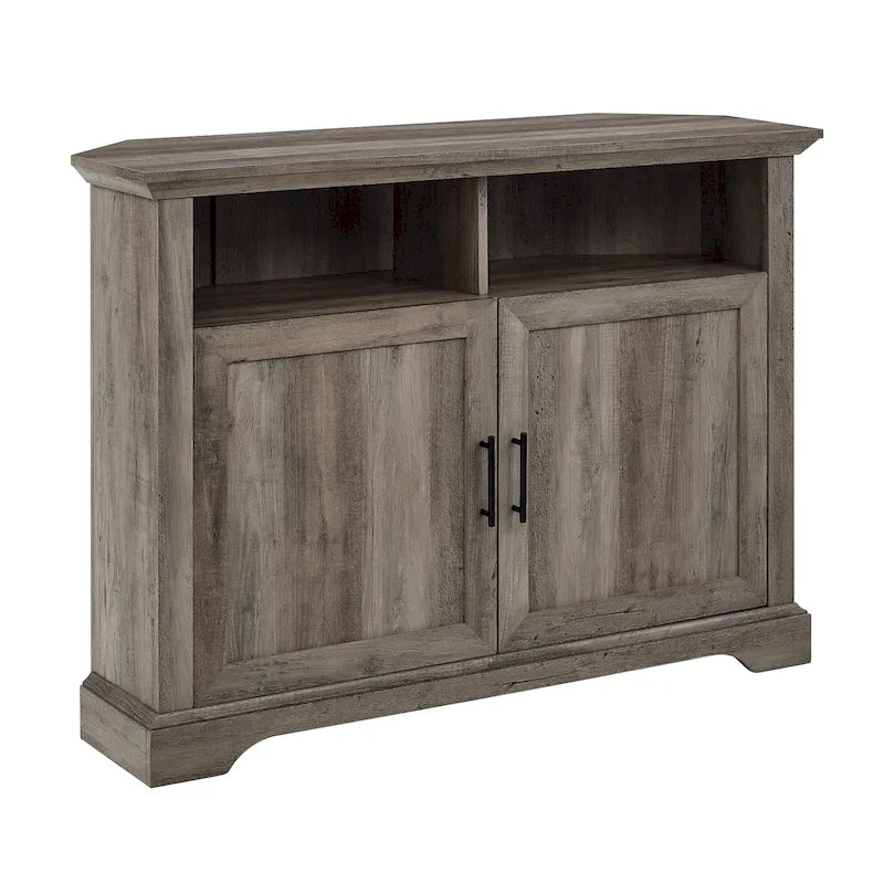 MDF- und Laminat-Eck-TV-Ständer mit gerillten Türen 44"B x 16"T x 32"H
