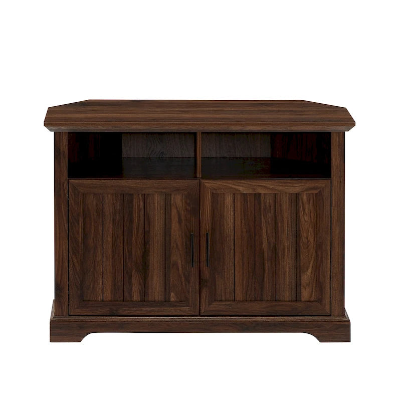 MDF- und Laminat-Eck-TV-Ständer mit gerillten Türen 44"B x 16"T x 32"H