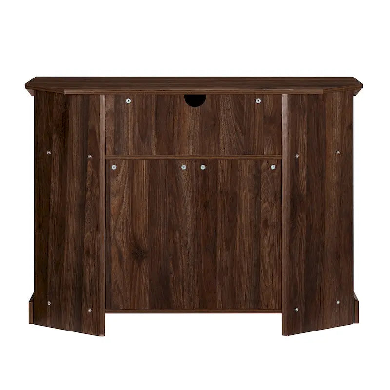 MDF- und Laminat-Eck-TV-Ständer mit gerillten Türen 44"B x 16"T x 32"H