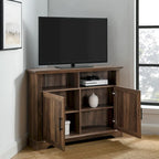 MDF- und Laminat-Eck-TV-Ständer mit gerillten Türen 44"B x 16"T x 32"H