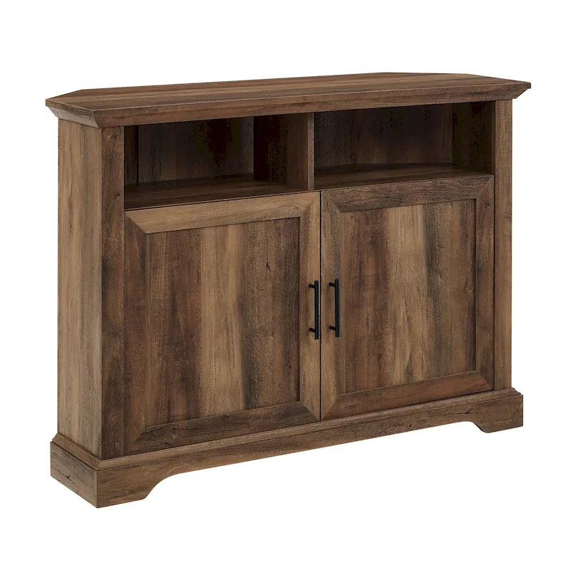 MDF- und Laminat-Eck-TV-Ständer mit gerillten Türen 44"B x 16"T x 32"H