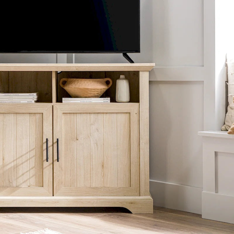 MDF- und Laminat-Eck-TV-Ständer mit gerillten Türen 44"B x 16"T x 32"H