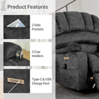 Fabrik- & Kunstleder-Sessel mit elektrischer Aufstehhilfe, Massage und Heizung 94 cm B x 86 cm T x 107 cm H