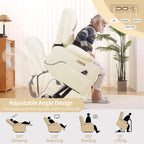 Fabrik- & Kunstleder-Sessel mit elektrischer Aufstehhilfe, Massage und Heizung 94 cm B x 86 cm T x 107 cm H