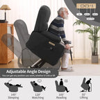 Fabrik- & Kunstleder-Sessel mit elektrischer Aufstehhilfe, Massage und Heizung 94 cm B x 86 cm T x 107 cm H