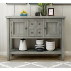 Buffet-Sideboard aus massivem Akazienholz mit 4 Schubladen und 2 Schränken 117 cm L x 38 cm B x 86 cm H