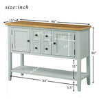 Buffet-Sideboard aus massivem Akazienholz mit 4 Schubladen und 2 Schränken 117 cm L x 38 cm B x 86 cm H