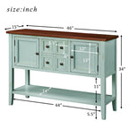 Buffet-Sideboard aus massivem Akazienholz mit 4 Schubladen und 2 Schränken 117 cm L x 38 cm B x 86 cm H