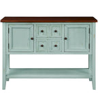 Buffet-Sideboard aus massivem Akazienholz mit 4 Schubladen und 2 Schränken 117 cm L x 38 cm B x 86 cm H