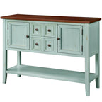 Buffet-Sideboard aus massivem Akazienholz mit 4 Schubladen und 2 Schränken 117 cm L x 38 cm B x 86 cm H