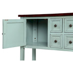 Buffet-Sideboard aus massivem Akazienholz mit 4 Schubladen und 2 Schränken 117 cm L x 38 cm B x 86 cm H