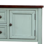 Buffet-Sideboard aus massivem Akazienholz mit 4 Schubladen und 2 Schränken 117 cm L x 38 cm B x 86 cm H