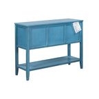 Buffet-Sideboard aus massivem Akazienholz mit 4 Schubladen und 2 Schränken 117 cm L x 38 cm B x 86 cm H