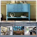 Buffet-Sideboard aus massivem Akazienholz mit 4 Schubladen und 2 Schränken 117 cm L x 38 cm B x 86 cm H
