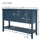 Buffet-Sideboard aus massivem Akazienholz mit 4 Schubladen und 2 Schränken 117 cm L x 38 cm B x 86 cm H