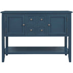 Buffet-Sideboard aus massivem Akazienholz mit 4 Schubladen und 2 Schränken 117 cm L x 38 cm B x 86 cm H
