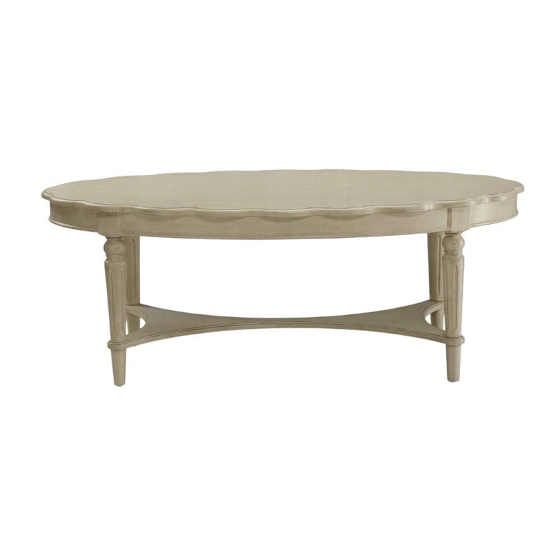 Massivholz Oval Couchtisch mit offener Ablage und gedrechselten Beinen 127 cm B x 71 cm T x 48 cm H