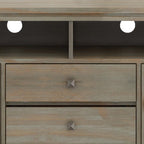 TV-Möbel aus Massivholz mit Türen aus gehärtetem Glas, 183 cm B x 44,5 cm T x 66 cm H