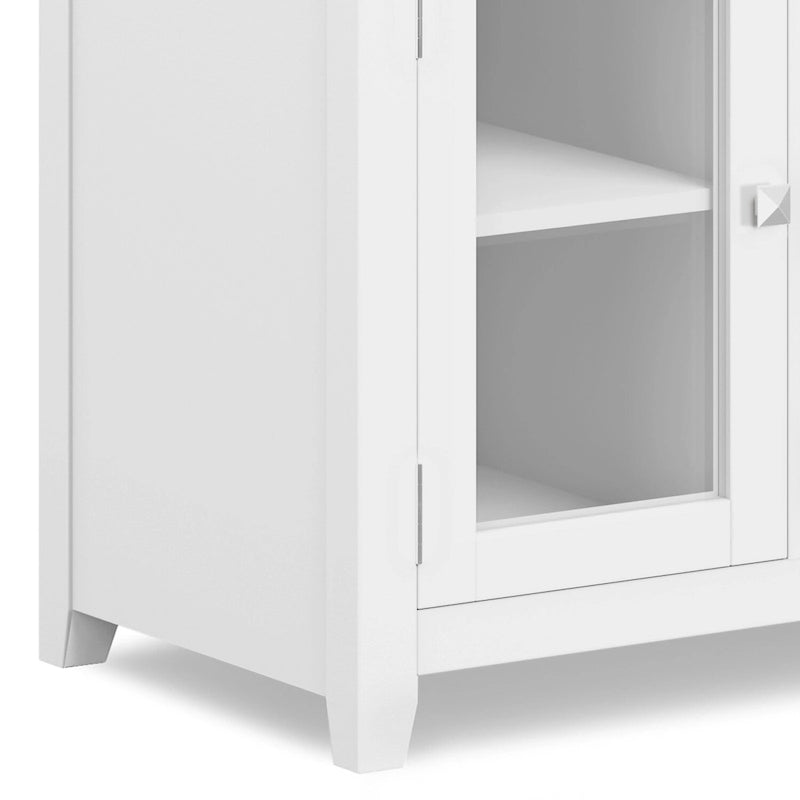TV-Möbel aus Massivholz mit Türen aus gehärtetem Glas, 183 cm B x 44,5 cm T x 66 cm H