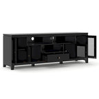 TV-Möbel aus Massivholz mit Türen aus gehärtetem Glas, 183 cm B x 44,5 cm T x 66 cm H
