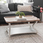 Rechteckiger Couchtisch aus MDF mit Tablettplatte und unterer Ablage