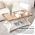 Rechteckiger Couchtisch aus MDF mit Tablettplatte und unterer Ablage