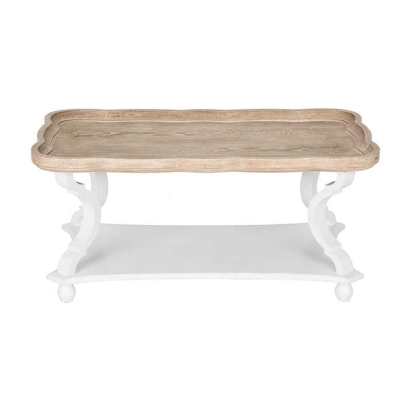 Rechteckiger Couchtisch aus MDF mit Tablettplatte und unterer Ablage