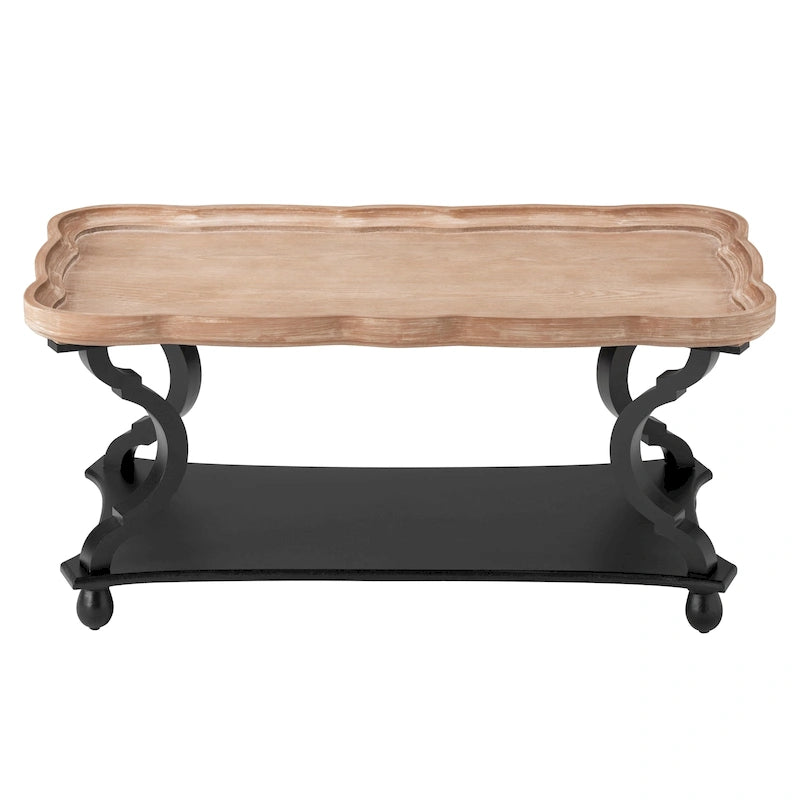 Rechteckiger Couchtisch aus MDF mit Tablettplatte und unterer Ablage