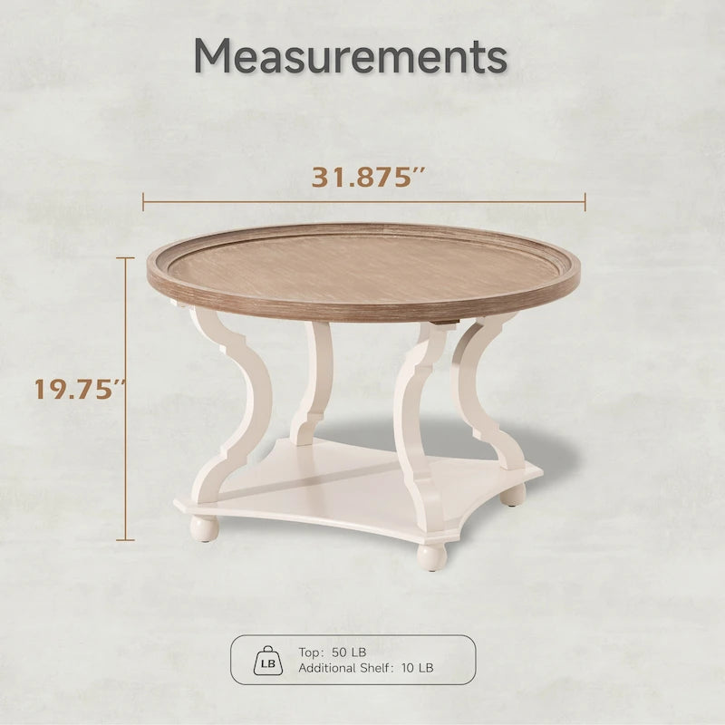 Rechteckiger Couchtisch aus MDF mit Tablettplatte und unterer Ablage