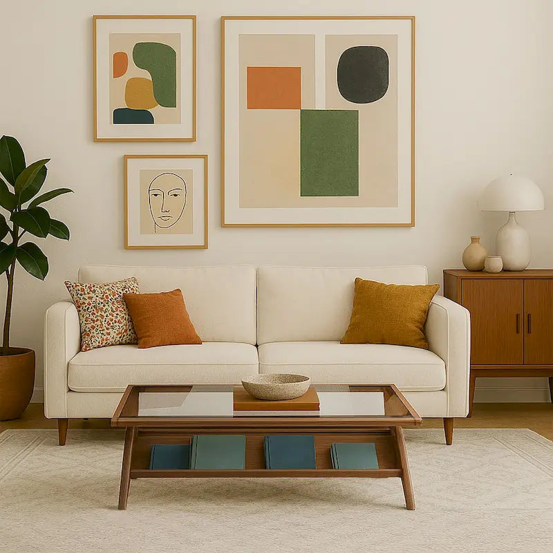 Rechteckiger Couchtisch aus Massivholz und gehärtetem Glas mit offenem Fach, 114 cm B x 68,5 cm T x 40,6 cm H