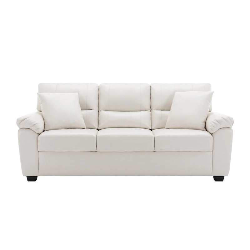 Kunstleder-Dreisitzer-Sofa mit hoher Rückenlehne und gepolsterten Armlehnen 210 cm B x 82,5 cm T x 96,5 cm H