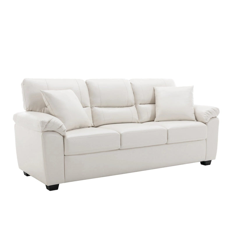Kunstleder-Dreisitzer-Sofa mit hoher Rückenlehne und gepolsterten Armlehnen 210 cm B x 82,5 cm T x 96,5 cm H