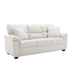 Kunstleder-Dreisitzer-Sofa mit hoher Rückenlehne und gepolsterten Armlehnen 210 cm B x 82,5 cm T x 96,5 cm H