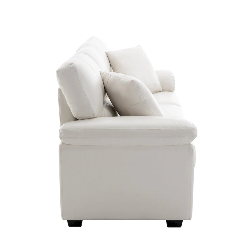 Kunstleder-Dreisitzer-Sofa mit hoher Rückenlehne und gepolsterten Armlehnen 210 cm B x 82,5 cm T x 96,5 cm H