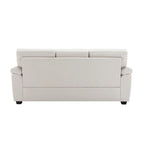 Kunstleder-Dreisitzer-Sofa mit hoher Rückenlehne und gepolsterten Armlehnen 210 cm B x 82,5 cm T x 96,5 cm H