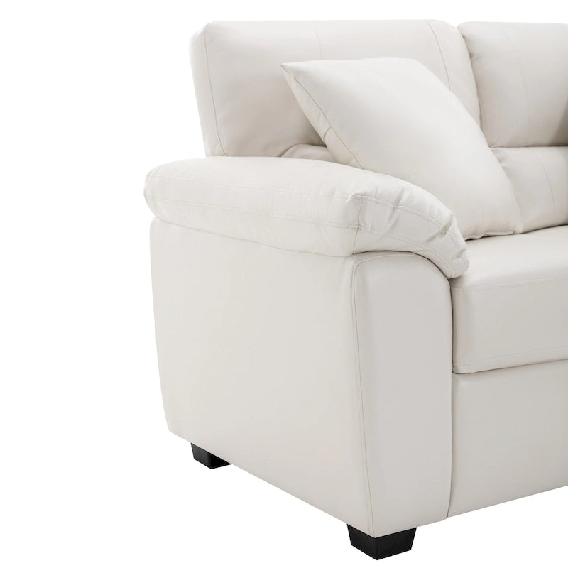 Kunstleder-Dreisitzer-Sofa mit hoher Rückenlehne und gepolsterten Armlehnen 210 cm B x 82,5 cm T x 96,5 cm H